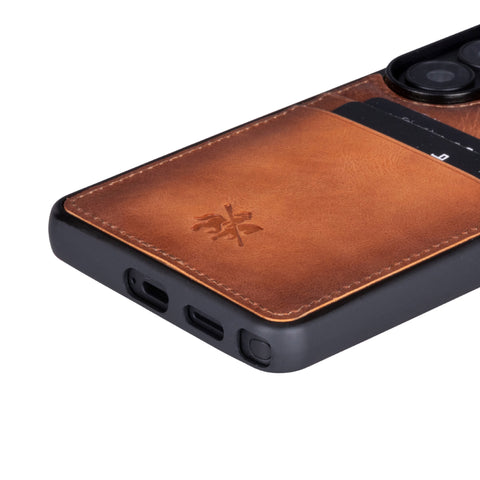 Funda tipo billetera de cuero Capri Snap On para Samsung Galaxy S24 Ultra