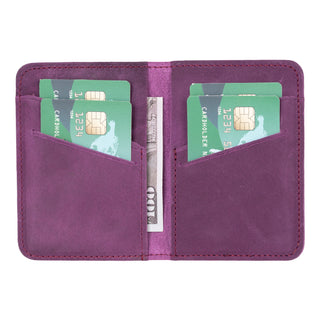 Enrico Genuine Leather Card Holder - Mulberry