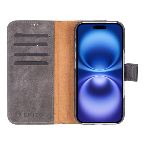 Funda tipo billetera de cuero con bloqueo RFID Florence para iPhone 15