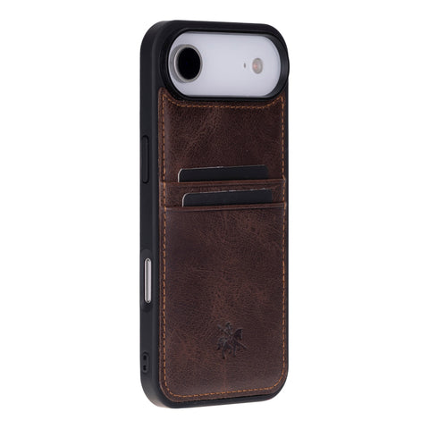 Funda tipo billetera de cuero Capri Snap On para iPhone 15 Plus