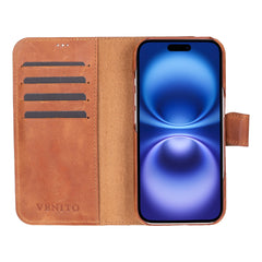 Funda tipo billetera de cuero con bloqueo RFID Florence para iPhone 15