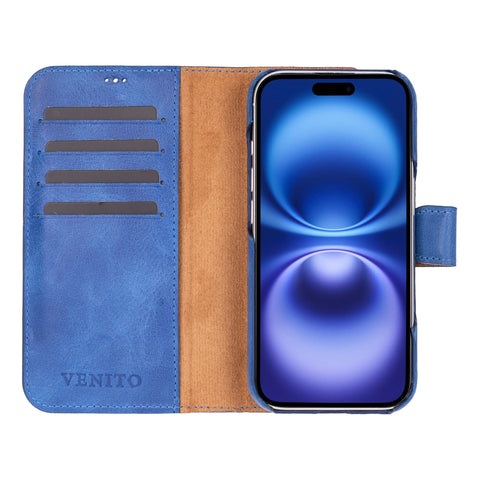 Funda tipo billetera de cuero con bloqueo RFID Florence para iPhone 15