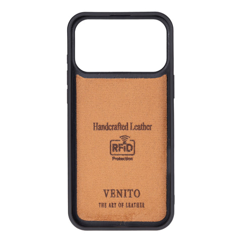 Funda tipo billetera de cuero Capri Snap On para iPhone 15 Pro Max