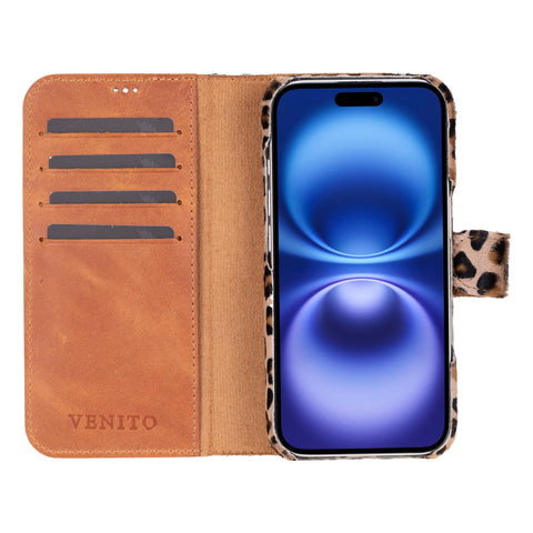 Funda tipo billetera de cuero con bloqueo RFID Florence para iPhone 15