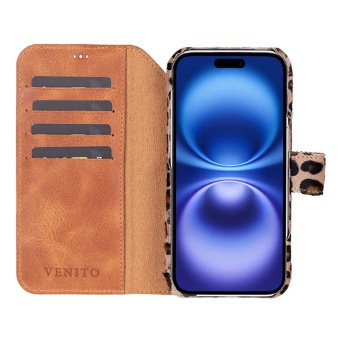 Funda tipo billetera de cuero con bloqueo RFID Florence para iPhone 15 Plus