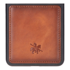 Funda de cuero Lucca Snap-On para Samsung Galaxy Z Flip 5 (6,7 pulgadas)