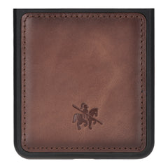 Funda de cuero Lucca Snap-On para Samsung Galaxy Z Flip 5 (6,7 pulgadas)