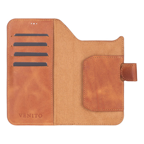 Funda tipo billetera de cuero con bloqueo RFID Florence para iPhone 15 Plus