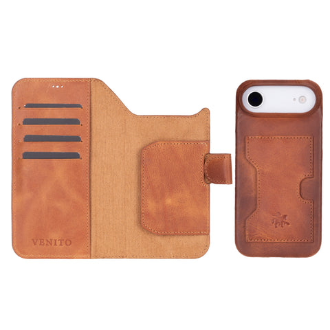 Funda tipo billetera de cuero con bloqueo RFID Florence para iPhone 15 Plus