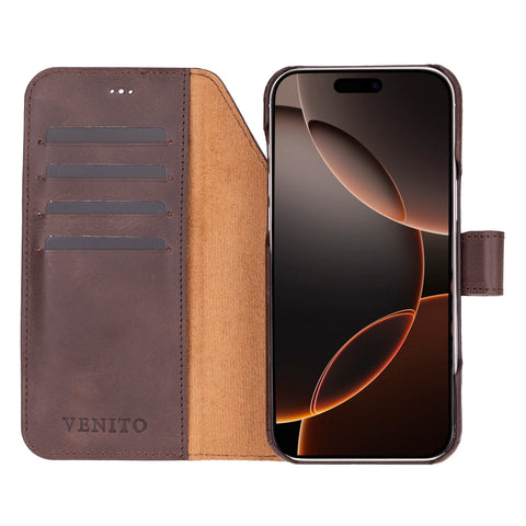 Funda tipo billetera de cuero con bloqueo RFID Florence para iPhone 15 Pro Max