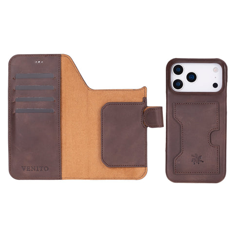 Funda tipo billetera de cuero con bloqueo RFID Florence para iPhone 15 Pro Max