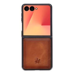 Funda de cuero Lucca Snap-On para Samsung Galaxy Z Flip 5 (6,7 pulgadas)