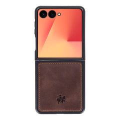 Funda de cuero Lucca Snap-On para Samsung Galaxy Z Flip 5 (6,7 pulgadas)