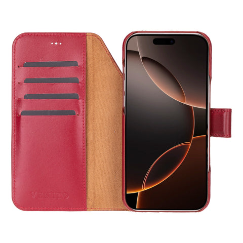 Funda tipo billetera de cuero con bloqueo RFID Florence para iPhone 15 Pro Max