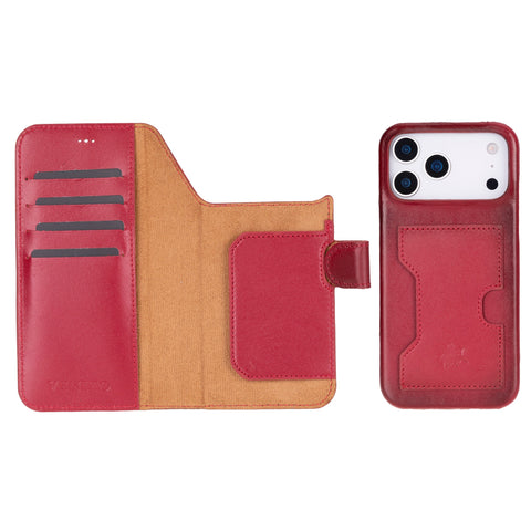 Funda tipo billetera de cuero con bloqueo RFID Florence para iPhone 15 Pro Max