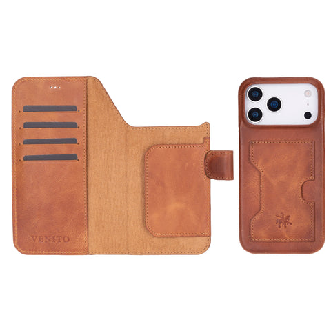 Funda tipo billetera de cuero con bloqueo RFID Florence para iPhone 15 Pro Max