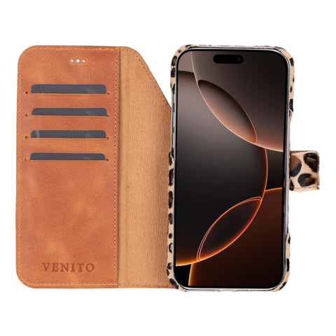 Funda tipo billetera de cuero con bloqueo RFID Florence para iPhone 15 Pro Max