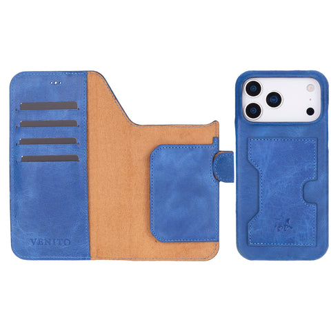 Funda tipo billetera de cuero con bloqueo RFID Florence para iPhone 15 Pro Max