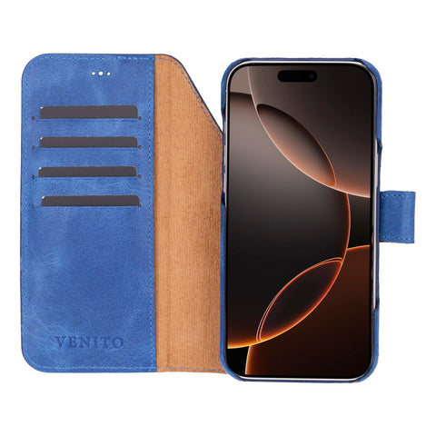 Funda tipo billetera de cuero con bloqueo RFID Florence para iPhone 15 Pro Max