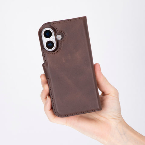 Funda tipo billetera de cuero con bloqueo RFID Florence para iPhone 15