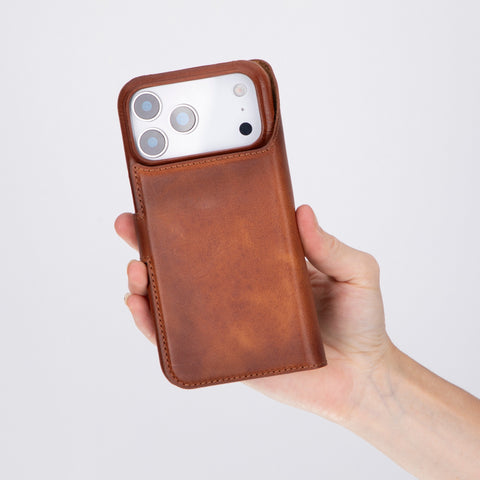 Funda tipo billetera de cuero con bloqueo RFID Florence para iPhone 15 Pro Max