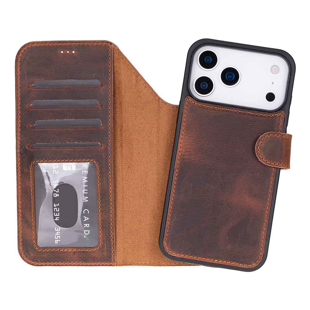 Magic iPhone 17 Pro Max Leather Detachable Wallet Case Black Magic iPhone 17 Pro Max Leather Detachable Wallet Case Black
