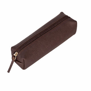 Leather Makeup / Pencil Case - Espresso Brown