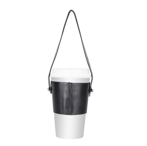 Estuche de transporte para tazas de café de cuero Salerno 