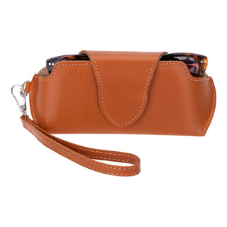 Riviera leather glasses case in Tan