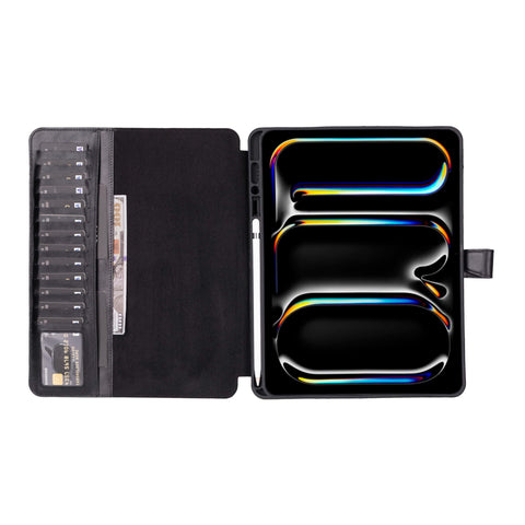 Parma Premium Leather Case for iPad Pro 13 Inch M4 (2024) with Pencil Holder, Handmade, Kickstand, Detachable Wallet, Full-Grain Leather, Compatible with Apple Pencil (USB-C), Antique Brown