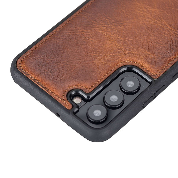 Venito Lucca Leather Case Compatible with Samsung Galaxy S21 (6.2 inch) – Extra Secure with Padded Back Cover (Coffee Brown)