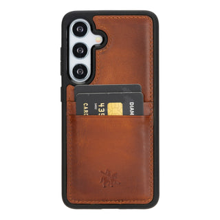 Funda tipo billetera de cuero Capri Snap On para Samsung Galaxy S24