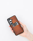 Funda tipo billetera de cuero Capri Snap On para Samsung Galaxy S24