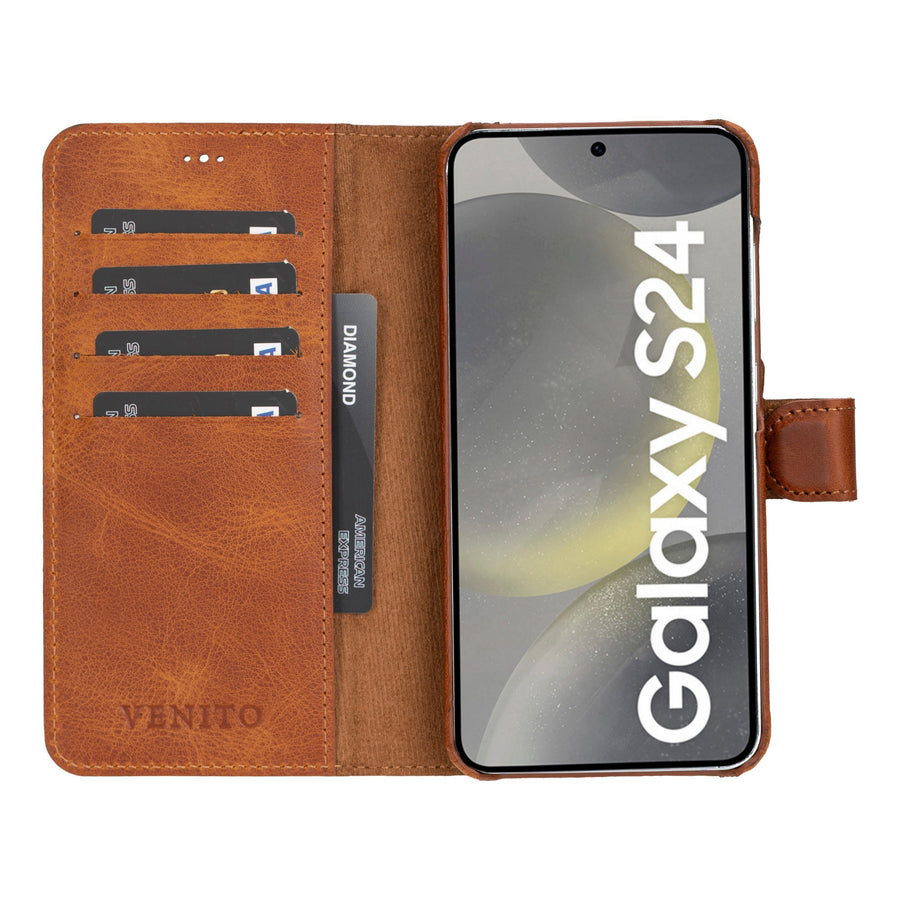 Funda tipo billetera de cuero con bloqueo RFID Florence para Samsung Galaxy S24 Plus