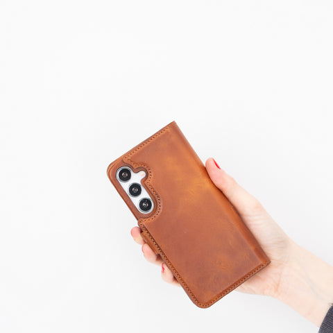 Funda tipo billetera de cuero con bloqueo RFID Florence para Samsung Galaxy S24 Plus