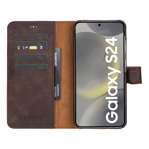 Funda tipo billetera de cuero con bloqueo RFID Florence para Samsung Galaxy S24 Plus
