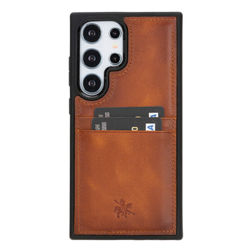 Funda tipo billetera de cuero Capri Snap On para Samsung Galaxy S24 Ultra
