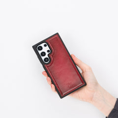 Funda de cuero Lucca Snap On para Samsung Galaxy S24 Ultra