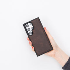 Funda de cuero Lucca Snap On para Samsung Galaxy S24 Ultra