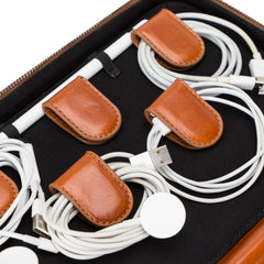 Travel Leather Cable Organizer
