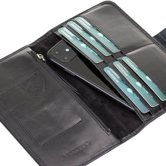 Cartera de viaje multifuncional de piel Modena
