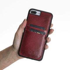 Funda tipo billetera de cuero Capri Snap On para iPhone 7 Plus