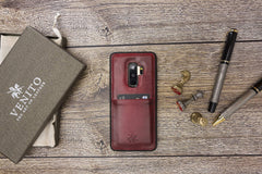 Funda tipo billetera de cuero Capri Snap On para Samsung Galaxy S9 Plus