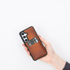 Funda tipo billetera de cuero Capri Snap On para Samsung Galaxy S24