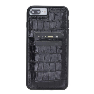 Funda tipo billetera de cuero Capri Snap On para iPhone 7 Plus
