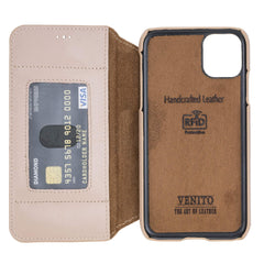 Venice RFID Blocking Leather Wallet Stand Case for iPhone 11