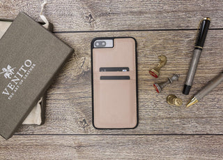 Funda tipo billetera de cuero Capri Snap On para iPhone 7 Plus