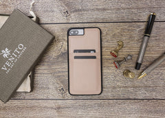 Funda tipo billetera de cuero Capri Snap On para iPhone 7 Plus