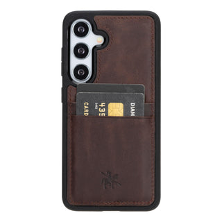 Funda tipo billetera de cuero Capri Snap On para Samsung Galaxy S24