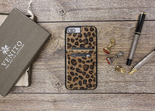 Funda tipo billetera de cuero Capri Snap On para iPhone 7 Plus
